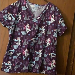 Frozen themed scrub top